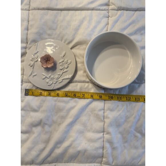 Rae Dunn Best Mom Rose Floral Ceramic Candy Dish Jewelry Bin Floral - Picture 4 of 5